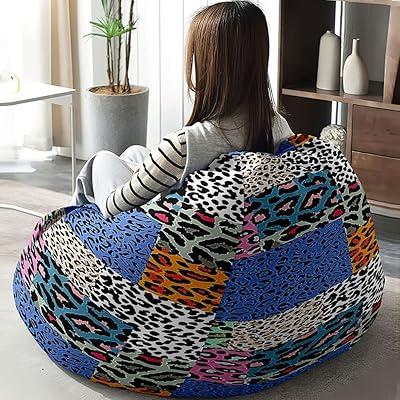 Best Deal for Hiseng Bean Bag Chair, 3D Leopard Print Sofa Cover No