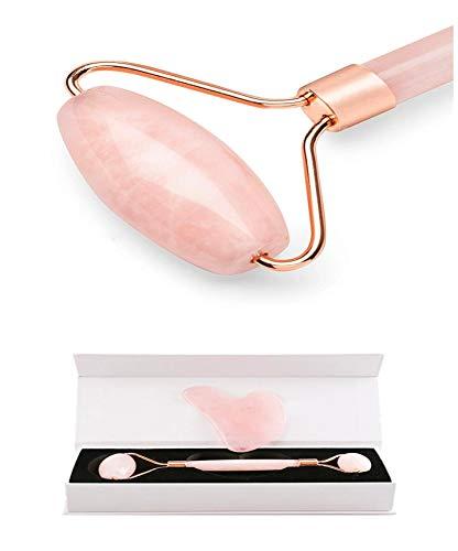Algopix Similar Product 19 - Rose Quartz Jade Roller and Scraping