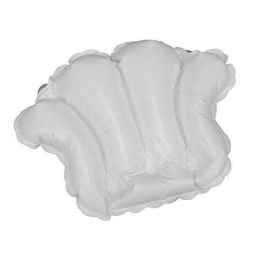 Algopix Similar Product 2 - White Vinyl Shell-Shaped Spa Bath Pillow