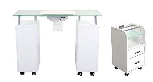 Algopix Similar Product 10 - Manicure Table GLASS GLOW WHITE Salon
