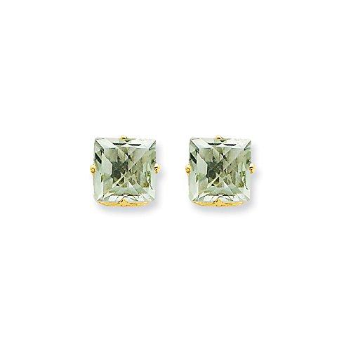 Algopix Similar Product 19 - 14k Yellow Gold 8mm Square Green Quartz