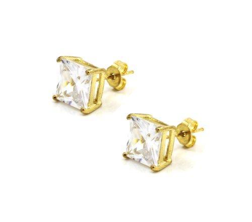 Algopix Similar Product 5 - Mens Gold Tone Square Cz Basket Set