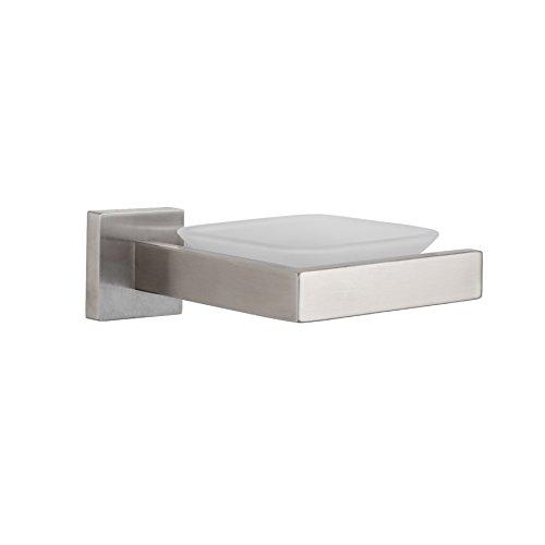 Algopix Similar Product 12 - MAYKKE TriBeCa Square Glass Soap Dish