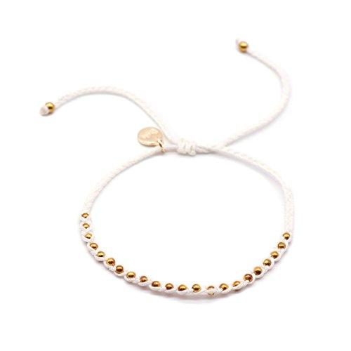 Algopix Similar Product 3 - Braided White and Gold Bracelet with