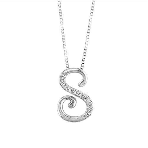 Algopix Similar Product 8 - JMS Jewelry 18K White Gold Initial S