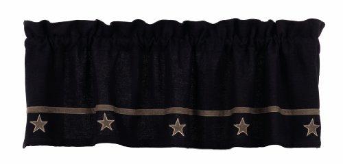 Algopix Similar Product 9 - New Burlap Star Black Design Valance