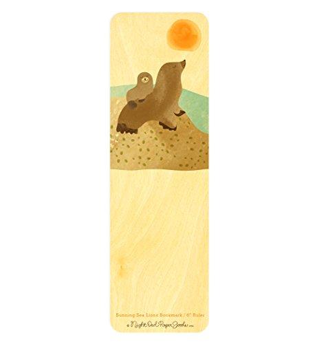 Algopix Similar Product 5 - Sunning Sea Lions Wood BookmarkRuler