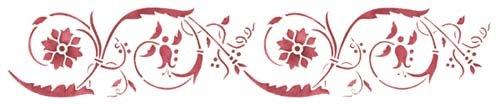 Algopix Similar Product 19 - Small Flower Scroll Wall Stencil Border