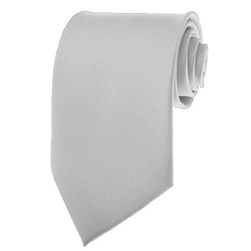 Algopix Similar Product 15 - BRAND NEW Mens Necktie SOLID SILVER