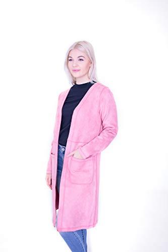Algopix Similar Product 17 - Solitaire Faux Suede Coat (Pink, Large)