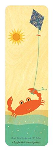Algopix Similar Product 1 - Crab Kite Wood BookmarkRuler by Night