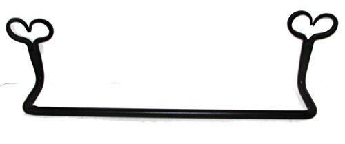 Algopix Similar Product 11 - Wrought Iron Towel Holder Bar w Hearts