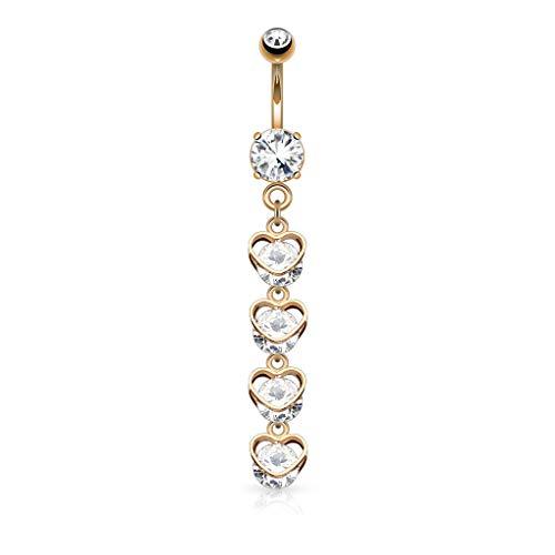 Algopix Similar Product 12 - Pierce2GO 14G 316L Heart Cascade with