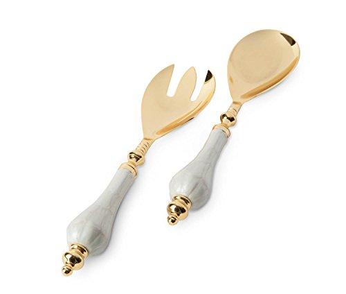 Algopix Similar Product 1 - Peony Salad Serving Set Gold Snow