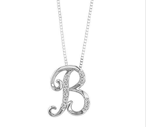 Algopix Similar Product 4 - JMS Jewelry 18K White Gold Initial B
