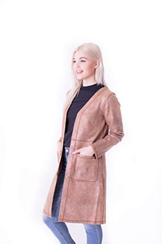 Algopix Similar Product 1 - Solitaire Faux Suede Coat Honey Brown