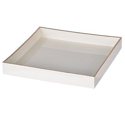 Algopix Similar Product 10 - Benzara Solid Wooden Square, White Tray