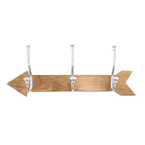 Algopix Similar Product 10 - Benzara Vigorous Wood Aluminum Wall Hook