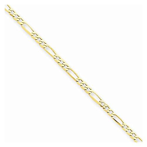 Algopix Similar Product 1 - 10 Inch 14k Gold Polished Figaro Link