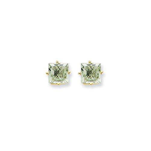 Algopix Similar Product 3 - 14k Yellow Gold 6mm Square Green Quartz