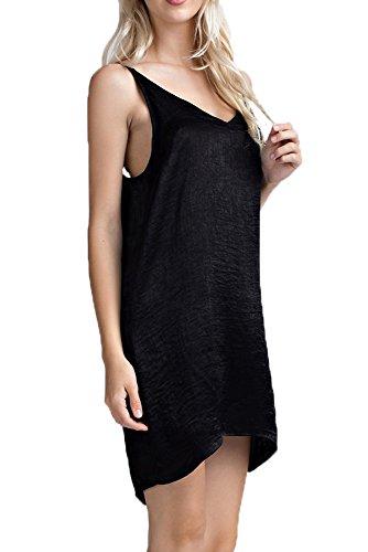 Algopix Similar Product 5 - Honey Punch Womens VNeck Washed Satin