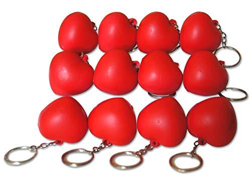 Algopix Similar Product 10 - Novel Merk Red Heart 12Piece Keychains