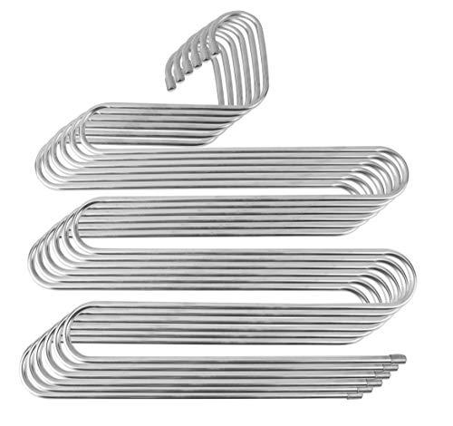 Algopix Similar Product 3 - SShape 5 Layer Pants Hangers 6 Pack