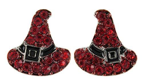 Algopix Similar Product 15 - Witchs Hats Rhinestone Stud Earrings