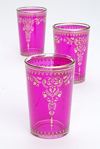 Algopix Similar Product 2 - Moroccan Tea Glasses Morjana Pink Set