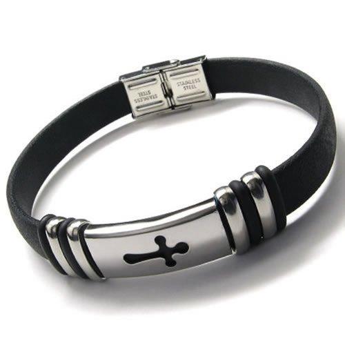 Algopix Similar Product 4 - KONOV Jewelry Stainless Steel Rubber