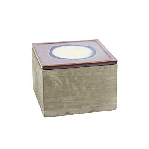 Algopix Similar Product 12 - Benzara Cement Purple Lid Multicolor