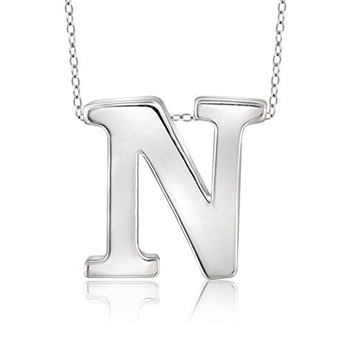Algopix Similar Product 8 - Sterling Silver "N" Initial Pendant