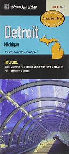 Algopix Similar Product 8 - Detroit, MI Laminated Map