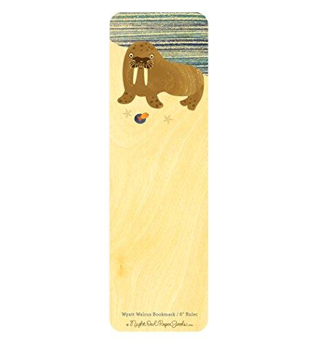 Algopix Similar Product 12 - Wyatt Walrus Wood BookmarkRuler by