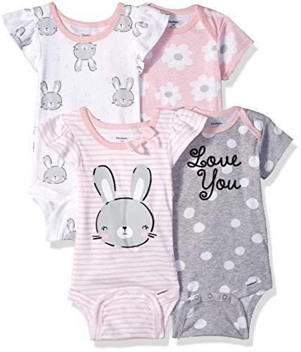 Algopix Similar Product 20 - Gerber Baby Girls 4Pack ShortSleeve