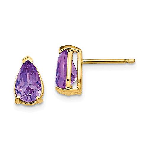 Algopix Similar Product 8 - 14k Yellow Gold 8x5mm Pear Amethyst