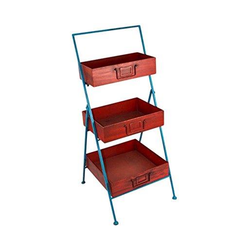 Algopix Similar Product 2 - Benzara Solid Metal 3 Tier Red and
