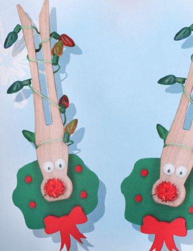 Algopix Similar Product 14 - Package of Holiday Reindeer Clothespin