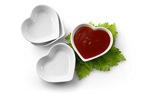 Algopix Similar Product 13 - Heart Shaped Sauce  Dipping Dish Set