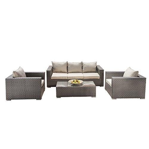 Algopix Similar Product 12 - Supernova 4 Pcs Outdoor Wicker Patio