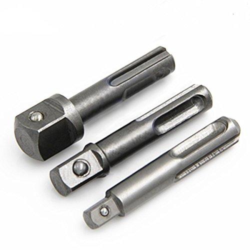 Algopix Similar Product 7 - QWORK 3 Pcs SDSPlus to Square Socket