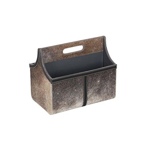 Algopix Similar Product 7 - Benzara Wooden Leather Magazine Holder