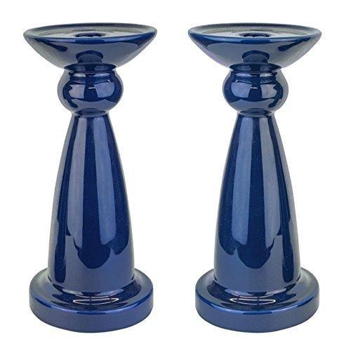 Algopix Similar Product 16 - Tower Candlesticks, Set of 2 - Navy