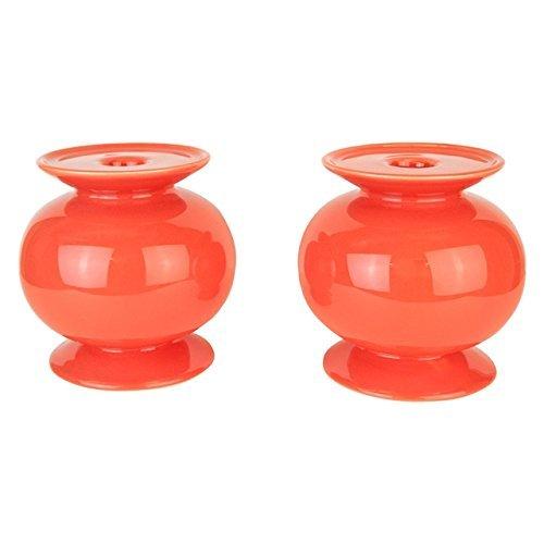Algopix Similar Product 20 - Knob Candlesticks, Set of 2 - Persimmon