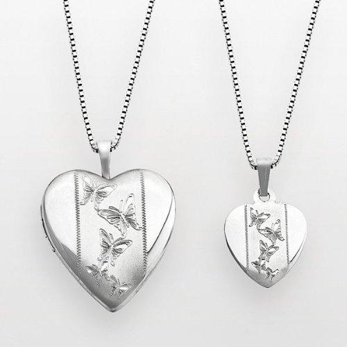 Algopix Similar Product 6 - Sterling Silver Butterfly Heart Locket