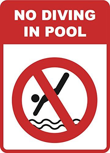 Algopix Similar Product 3 - No Diving in Pool Sign Inches Swimming