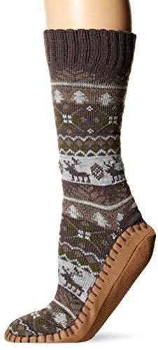 Algopix Similar Product 15 - Muk Luks Mens Slipper Socks deer