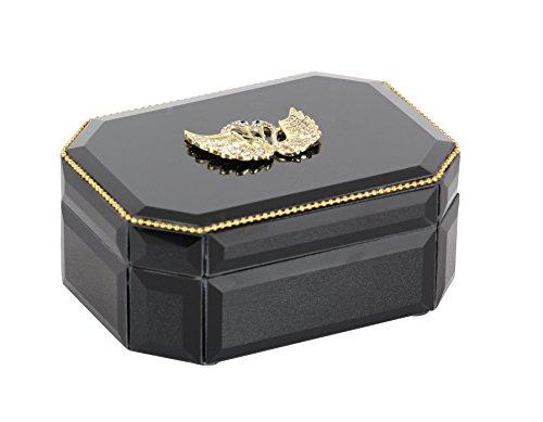 Algopix Similar Product 12 - Benzara Delectable Wood Swan Glass Box