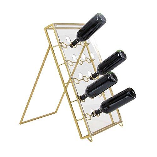Algopix Similar Product 15 - Benzara Fancy Metal Acrylic Wine Holder
