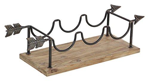 Algopix Similar Product 2 - Benzara Arrow Shaped Wood Metal Wine